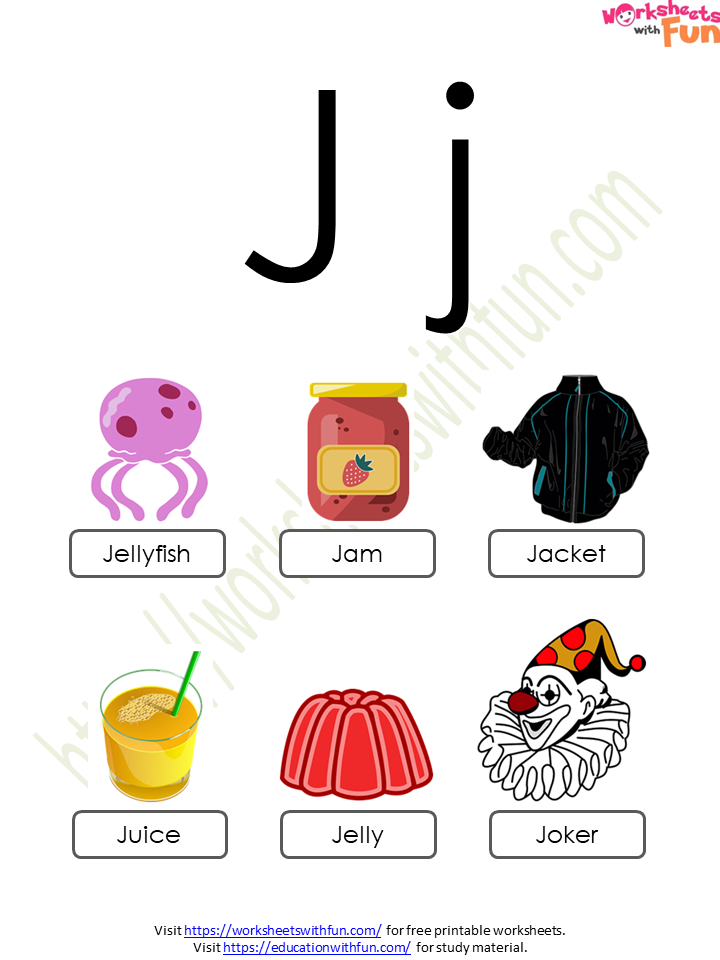 Course english preschool topic letter j and j worksheets